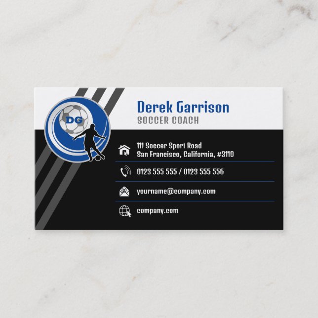 Soccer | Football Sports Coach Business Card (Front)