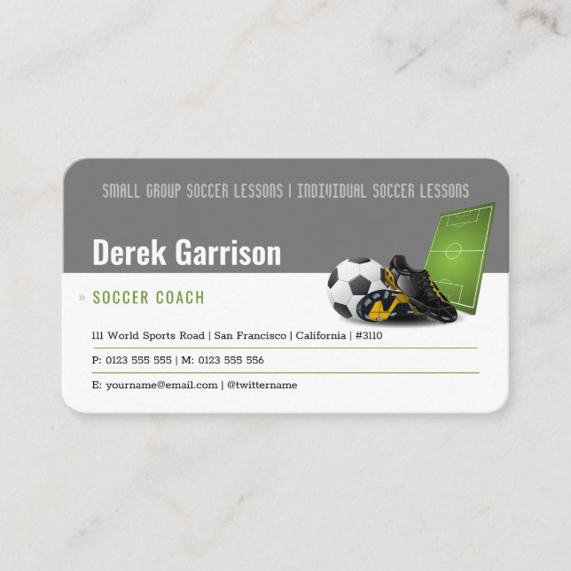 Soccer | Football Sports Coach Business Card (Front)