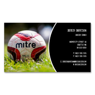 Soccer   Football Sports Coach Magnetic Business Card