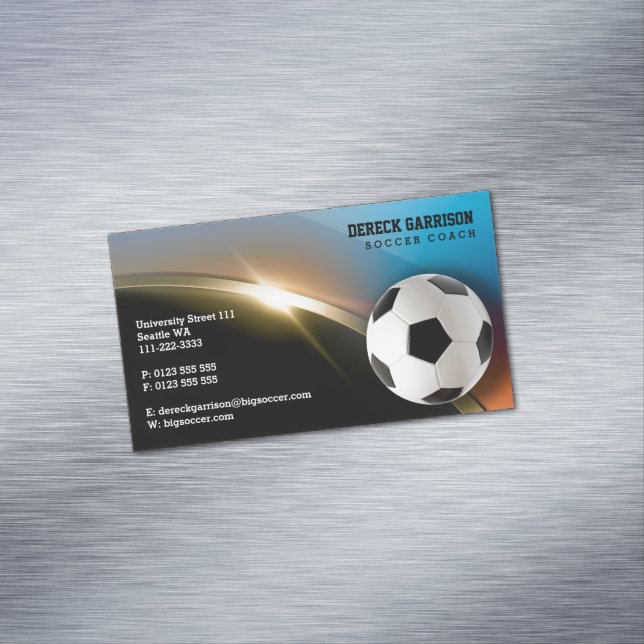 Soccer | Football Sports Coach Magnetic Business Card (In Situ)