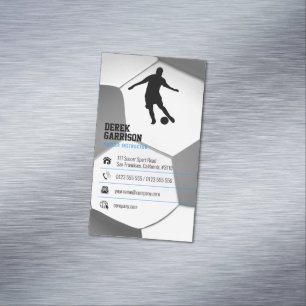 Soccer   Football Sports Coach Magnetic Business Card