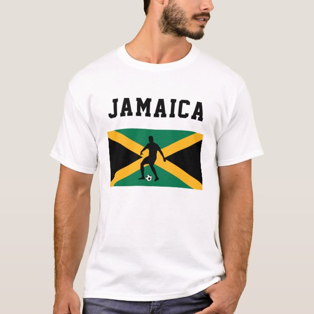 Soccer Football Sports Fan Jamaica Jamaican Flag T-Shirt (Front)