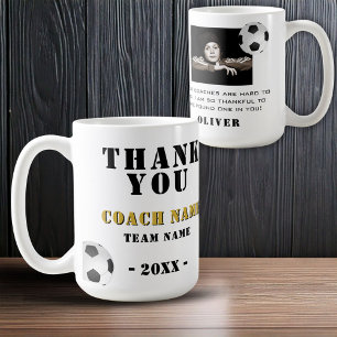 Soccer Football Sports Photo Thank you Coach  Coffee Mug