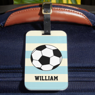 Soccer Football Sports Player Custom Name Luggage Tag