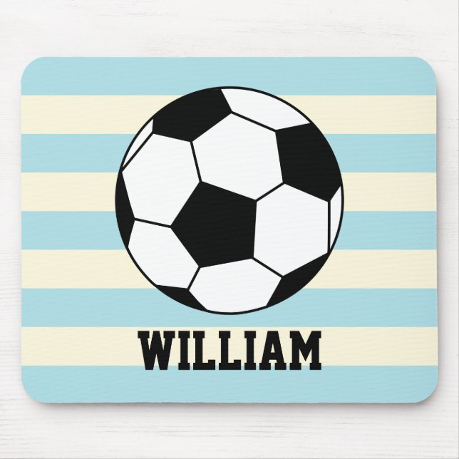 Soccer Football Sports Player Custom Name Mouse Mat (Front)