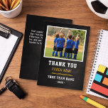 Soccer Football Team Coach Thank You Photo  Card<br><div class="desc">Soccer Football Team Coach Thank You Photo Card. Show your appreciation to a dedicated soccer coach with this personalised photo thank you card. Featuring a customisable space for a team photo, coach's name, team name, and year, a chalkboard style background, this card is a perfect keepsake. Perfect for end of...</div>