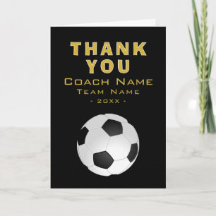Soccer Football Team Player Coach Thank You Card