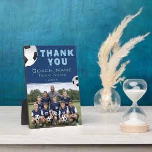 Soccer Football Thank you Coach Team Photo Plaque