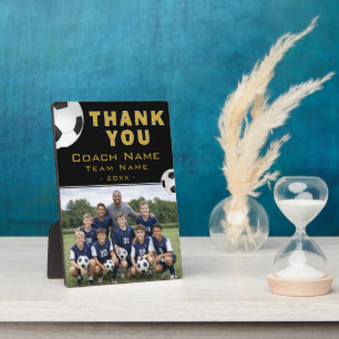 Soccer Football Thank you Coach Team Photo Plaque