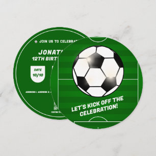 Soccer Football Theme Birthday Party Event Invitation