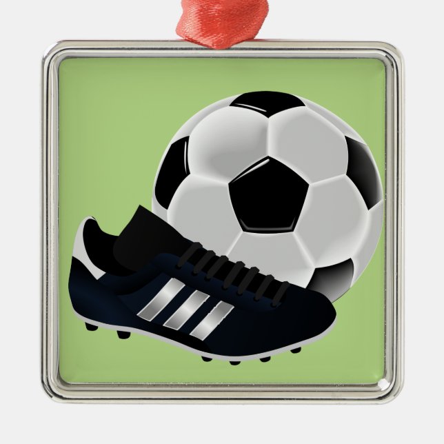 Soccer / Football theme soccer ball Metal Tree Decoration (Front)