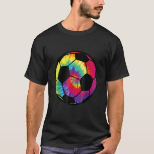 Soccer Football Tie Dye Rainbow Kids Boys Teenage  T-Shirt