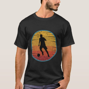 Soccer Football Vintage Sunset Retro Ball Kids Boy T-Shirt
