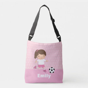 Soccer Footballer Girl Pink Personalised Tote Bag