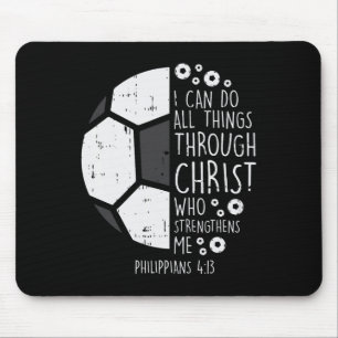 Soccer Footbyl I Can Do Things Bible God Jesus Gif Mouse Mat