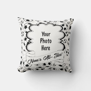 Soccer Frame Personalised Photo  Cushion