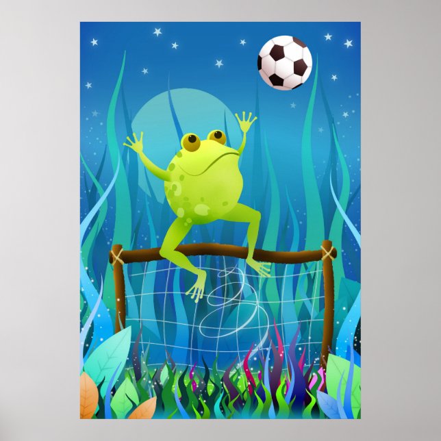 Soccer Frog at night Poster (Front)