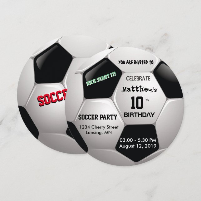 Soccer Fun ⚽    Birthday Epic Party  Invitation (Front/Back)