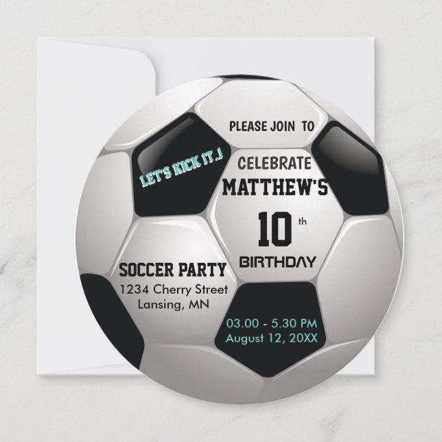 Soccer Fun ⚽    Birthday Epic Party  Invitation (Front)