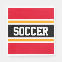 SOCCER Fun Bright Red Black Yellow Racing Stripes