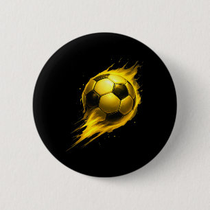Soccer Fun Colourful Effect Tie Dye Black Yellow S 6 Cm Round Badge