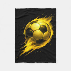 Soccer Fun Colourful Effect Tie Dye Black Yellow S Fleece Blanket