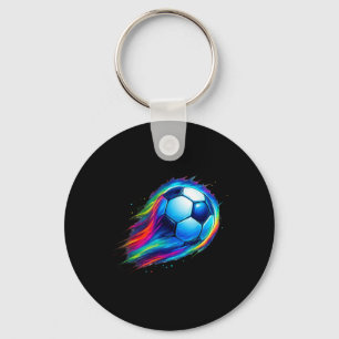 Soccer Fun Colourful Effect Tie Dye Feel The Drip Key Ring
