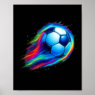 Soccer Fun Colourful Effect Tie Dye Feel The Drip Poster