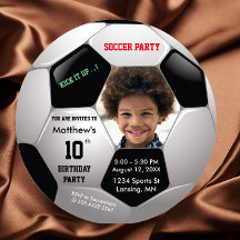 Soccer Fun Photo Birthday Epic Party Invitation