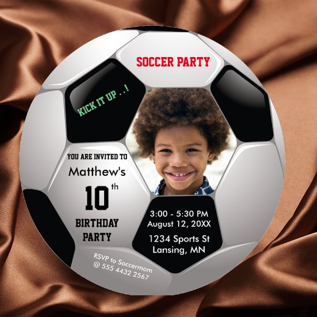 Soccer Fun Photo Birthday Epic Party Invitation (Creator Uploaded)