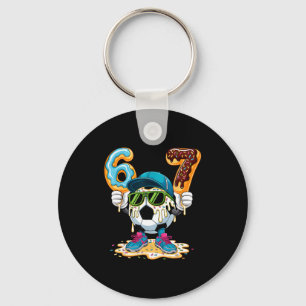 Soccer Funny 6 7 Six Seven 67 Soccer Lover Teens B Key Ring