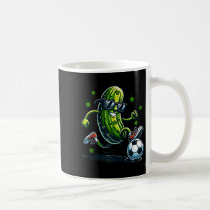 Soccer funny pickle with sunglasses for sports and coffee mug