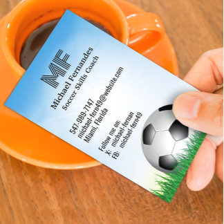 Soccer Futball Coach Business Card