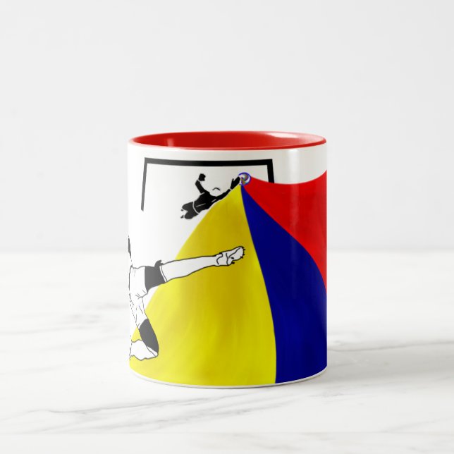 Soccer (Futbol) Two-Tone Coffee Mug (Center)