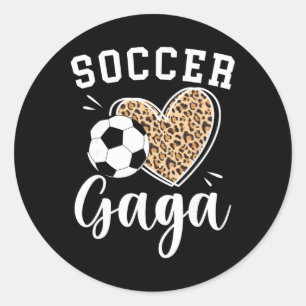 Soccer Gaga Heart Grandma Gaga Of A Soccer Player  Classic Round Sticker