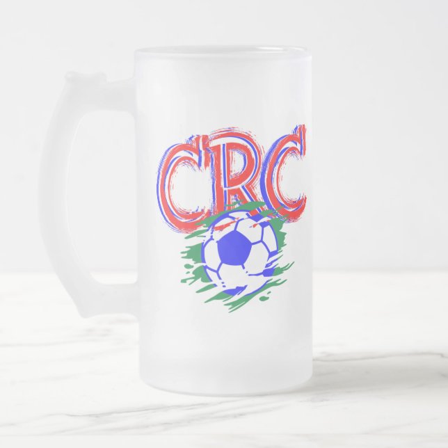 Soccer Game Costa Rica national football team Frosted Glass Beer Mug (Left)