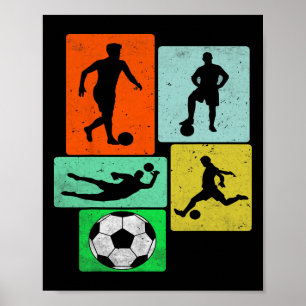Soccer Game Player Retro Vintage Youth Kids Boys T Poster