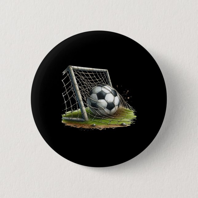 Soccer Gate Goal Graphic  6 Cm Round Badge (Front)