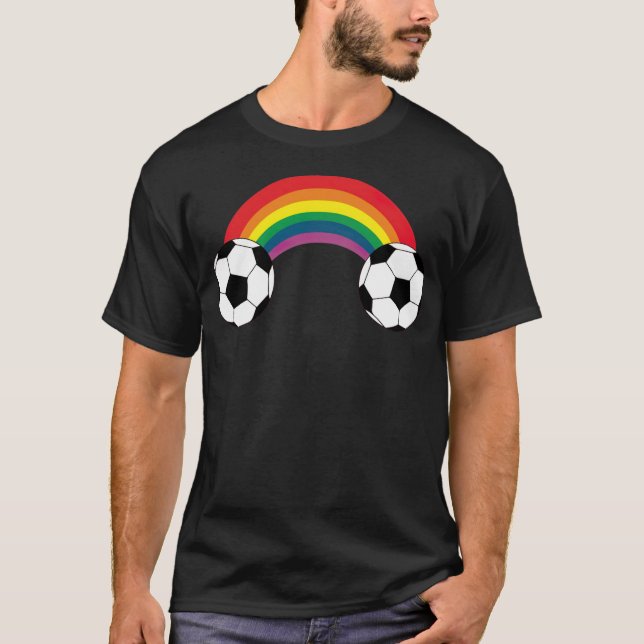 Soccer Gay Rainbow Balls Tolerance Pride football  T-Shirt (Front)