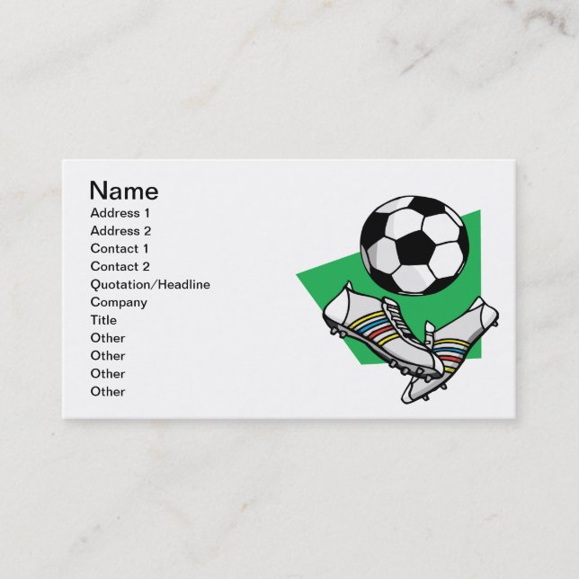 Soccer Gear Business Card (Front)