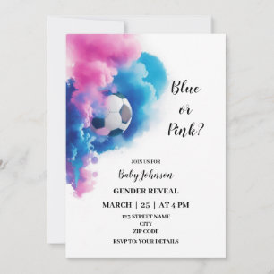 Soccer gender reveal invitation