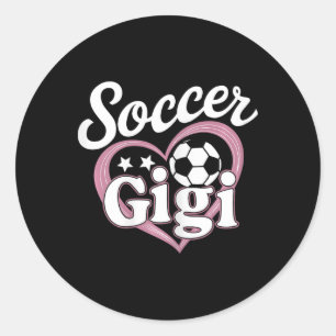 Soccer Gigi Cute Grandma Heart Footbyll Player Son Classic Round Sticker