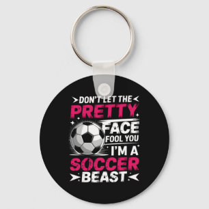 Soccer Girl Art For Girls Kids Toddler Women Socce Key Ring