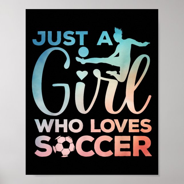 Soccer Girl Art For Girls Kids Toddler Women Socce Poster (Front)