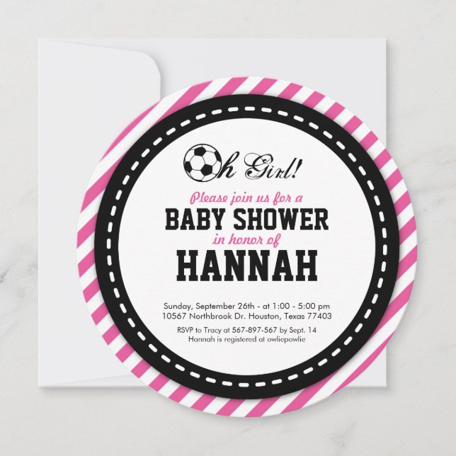 Soccer Girl Baby Shower Invitation (Front)