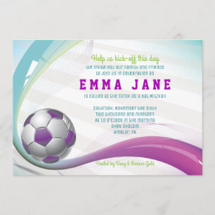 SOCCER GIRL Bar Mitzvah Invitation