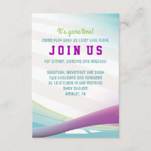 SOCCER GIRL Bar Mitzvah Invitation Party Card