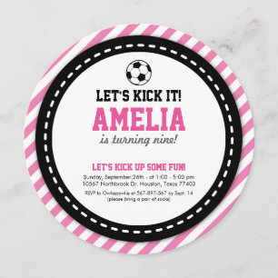 Soccer Girl Birthday Invitation