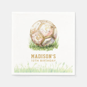 Soccer Girl Birthday Personalised Napkin