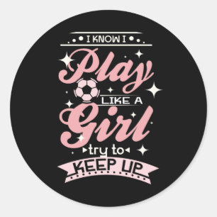 Soccer Girl Classic Round Sticker